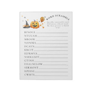 Little Boo Halloween Baby shower Word Scramble Notitieblok