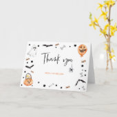 Little Boo Halloween Bedankt Kaart (Gele Bloem)