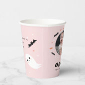 Little Boo Halloween Birthday foto roze Papieren Bekers (Rechts)