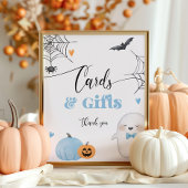 Little Boo Halloween blauwe kaarten en cadeaus Poster