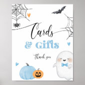 Little Boo Halloween blauwe kaarten en cadeaus Poster (Voorkant)