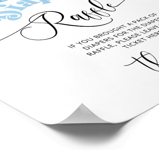 Little Boo Halloween Blauwe Luier Raffle Poster (Hoek)