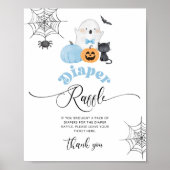 Little Boo Halloween Blauwe Luier Raffle Poster (Voorkant)