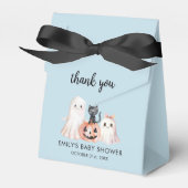 Little Boo Halloween Blue Baby shower Bedankdoosjes (Voorkant Zijde)
