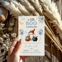 Little Boo Halloween Blue Boy Baby shower