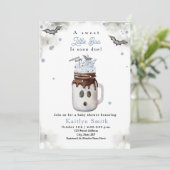 Little Boo Halloween Blue Milkshake Baby shower Kaart (Staand voorkant)
