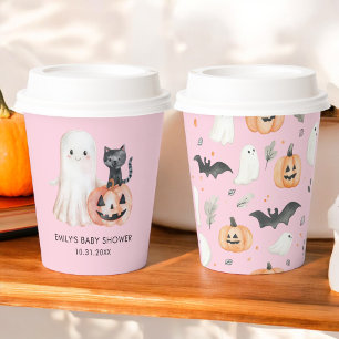 Little Boo Halloween Blush Pink Baby shower Papieren Bekers