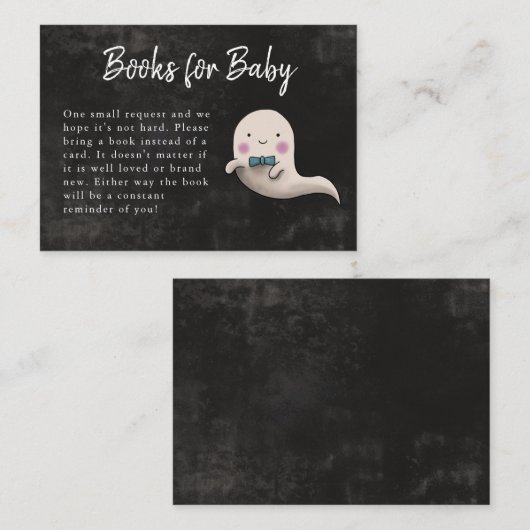 Little Boo Halloween Boy Baby shower Boekaanvraag Informatiekaartje (Voorkant / Achterkant)