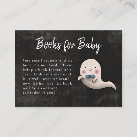 Little Boo Halloween Boy Baby shower Boekaanvraag Informatiekaartje (Voorkant)