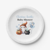 Little Boo Halloween Boy Baby shower Papieren Bordje (Voorkant)