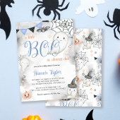 Little Boo Halloween Boy Ghost Baby shower Kaart