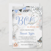 Little Boo Halloween Boy Ghost Baby shower Kaart (Voorkant)