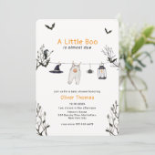 Little Boo Halloween Clothesline Baby shower Kaart (Staand voorkant)