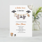 Little Boo Halloween Clothesline Baby shower Kaart (Staand voorkant)