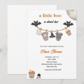Little Boo Halloween Clothesline Baby shower Kaart (Voorkant / Achterkant)
