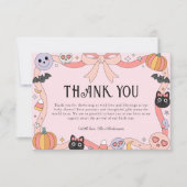 Little Boo Halloween Coquette Baby shower Bedankkaart (Voorkant)