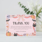 Little Boo Halloween Coquette Baby shower Bedankkaart (Staand voorkant)