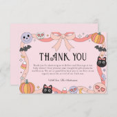 Little Boo Halloween Coquette Baby shower Bedankkaart (Voorkant / Achterkant)