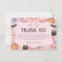 Little Boo Halloween Coquette Baby shower Bedankkaart
