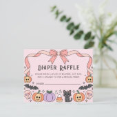 Little Boo Halloween Coquette Luier Raffle Informatiekaartje (Staand voorkant)