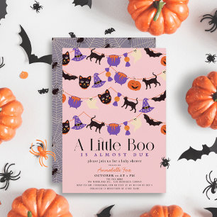 Little Boo Halloween Garlands Roze Baby shower Kaart
