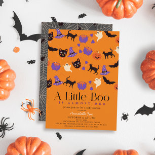 Little Boo Halloween Garlands Sinaasappel Baby sho Kaart