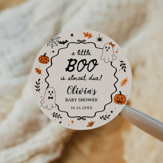 Little Boo Halloween Geest Baby Shower Ronde Sticker