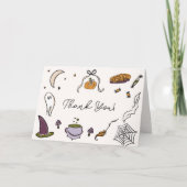Little Boo Halloween geïllustreerd Baby shower Bedankkaart (Voorkant)