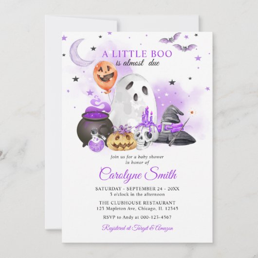 Little Boo Halloween Genderneutraal Baby shower Kaart (Voorkant)
