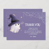 Little Boo Halloween Ghost baby shower Bedankkaart (Voorkant / Achterkant)