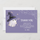 Little Boo Halloween Ghost baby shower Bedankkaart (Voorkant)