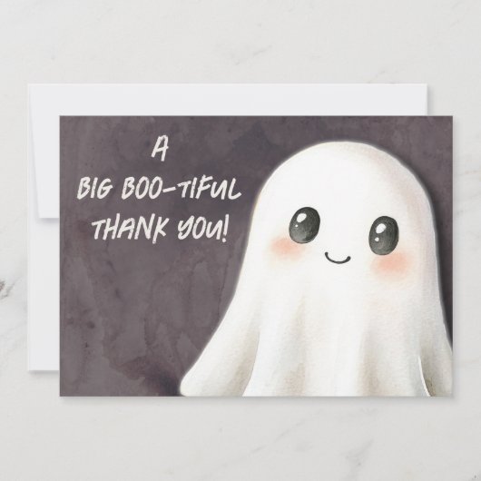 Little Boo Halloween Ghost Baby shower Bedankkaart (Voorkant)