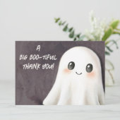 Little Boo Halloween Ghost Baby shower Bedankkaart (Staand voorkant)