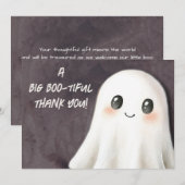 Little Boo Halloween Ghost Baby shower Bedankkaart (Voorkant / Achterkant)