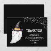 Little Boo Halloween Ghost baby shower Bedankkaart (Voorkant / Achterkant)