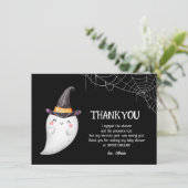 Little Boo Halloween Ghost baby shower Bedankkaart (Staand voorkant)
