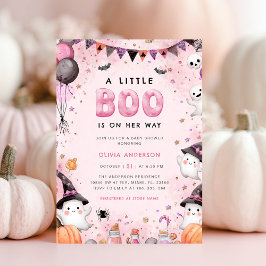 Little Boo Halloween Ghost Baby shower Kaart