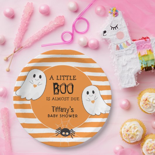 Little Boo Halloween Ghost Baby shower Papieren Bordje (Feest)