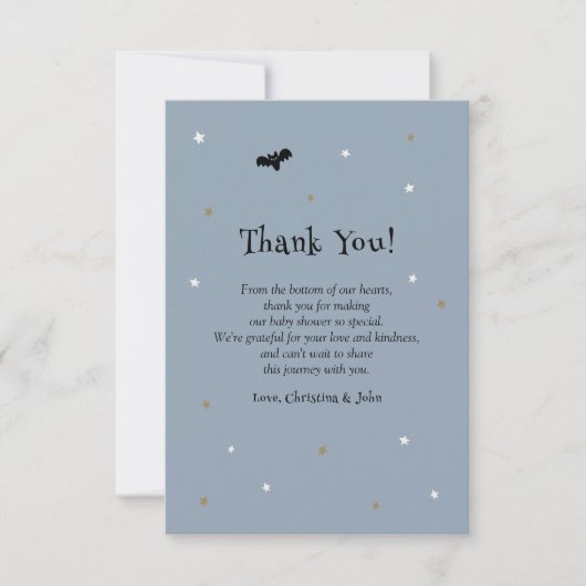 Little Boo Halloween Ghost Boy Baby shower Bedankkaart (Voorkant)