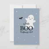 Little Boo Halloween Ghost Boy Baby shower Bedankkaart (Achterkant)