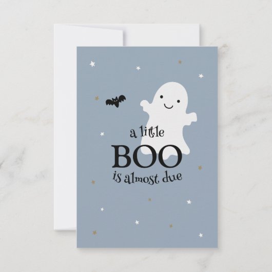 Little Boo Halloween Ghost Boy Baby shower Bedankkaart (Achterkant)