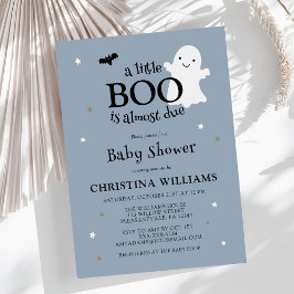 Little Boo Halloween Ghost Boy Baby shower Kaart