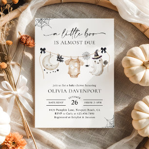Little Boo Halloween Ghost Clothesline Baby shower Kaart
