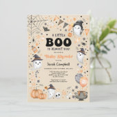 Little Boo Halloween Ghost Herfst Baby shower Kaart (Staand voorkant)