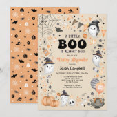 Little Boo Halloween Ghost Herfst Baby shower Kaart (Voorkant / Achterkant)