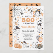 Little Boo Halloween Ghost Neutral Baby shower Kaart (Voorkant / Achterkant)