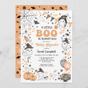 Little Boo Halloween Ghost Neutral Baby shower Kaart