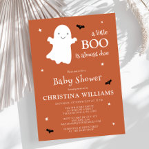 Little Boo Halloween Ghost Oranje Baby shower