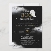 Little Boo Halloween Ghost Zwart Baby shower Kaart (Voorkant)