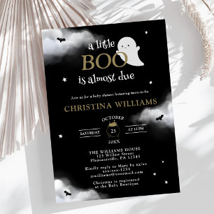Little Boo Halloween Ghost Zwart Baby shower Kaart